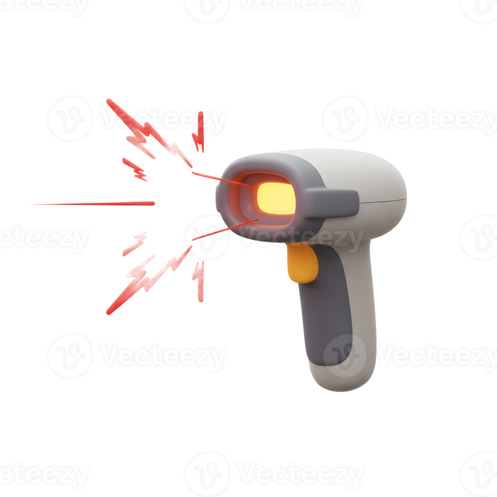 Modern Gray Barcode Scanner Laser Scan Red Energy Style png