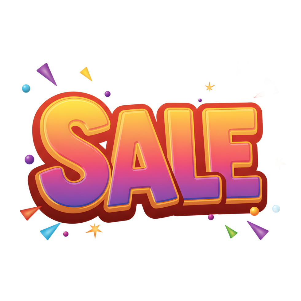Colorful Sale Word Art Design Festive Background png