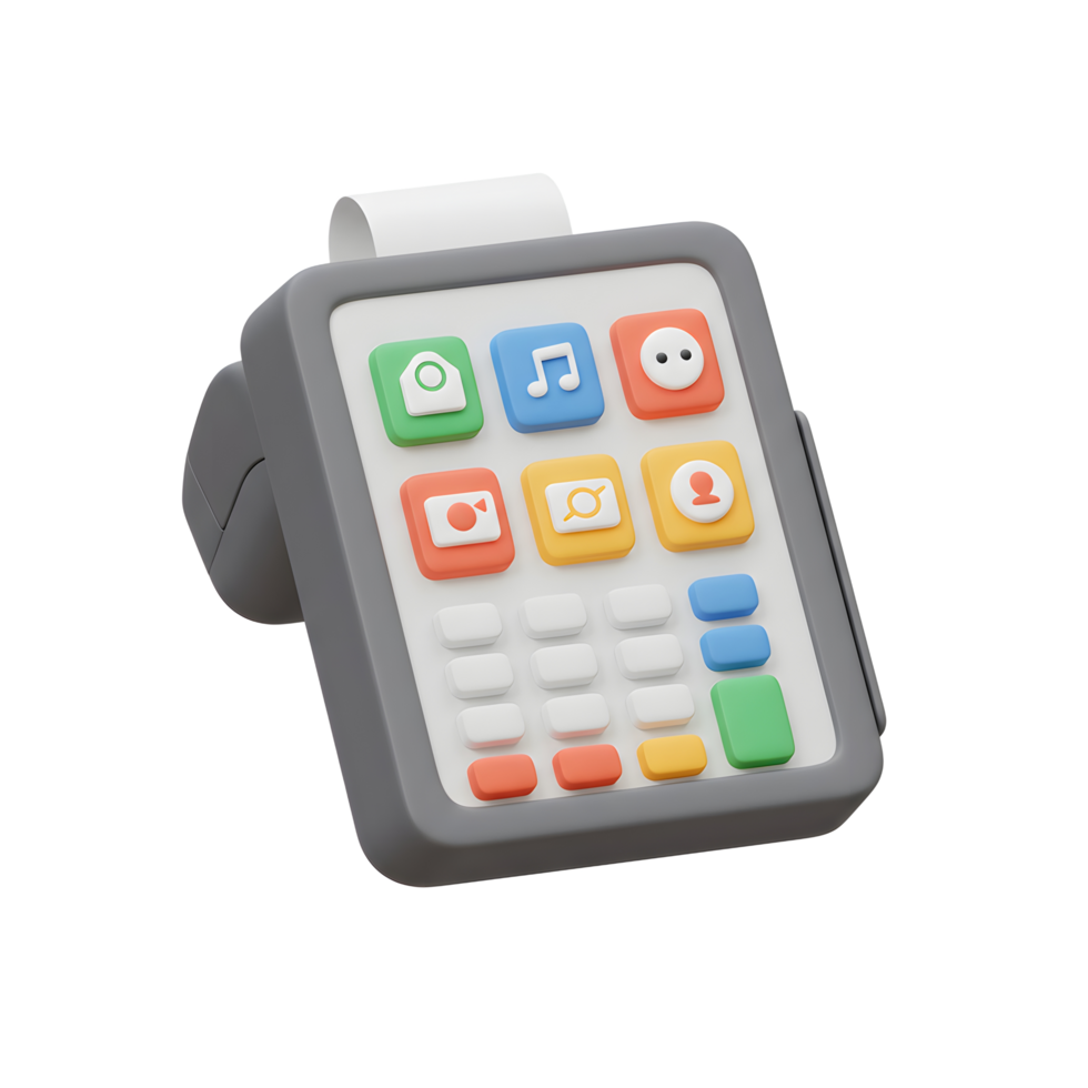 Modern Colorful POS Terminal Device App Icons Digital Payment System png