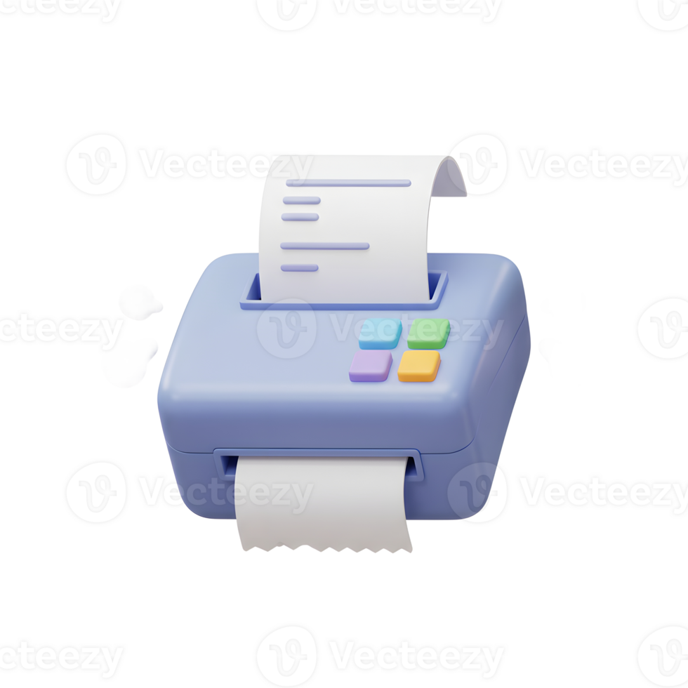 Purple 3D Printer Model Paper Output Colorful Buttons png