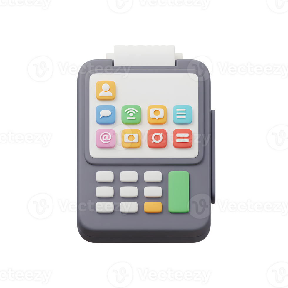 Modern Payment Terminal Colorful App Icons Simple Design png