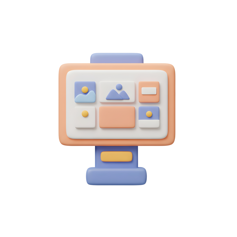 Pastel 3D Digital Photo Gallery Display Screen Icon png