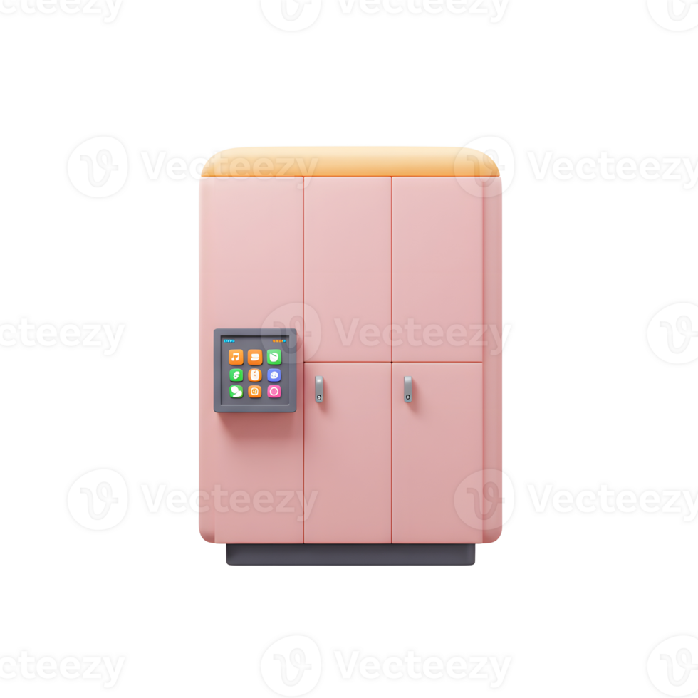 Pink Smart Locker Digital Interface Colorful App Icons png