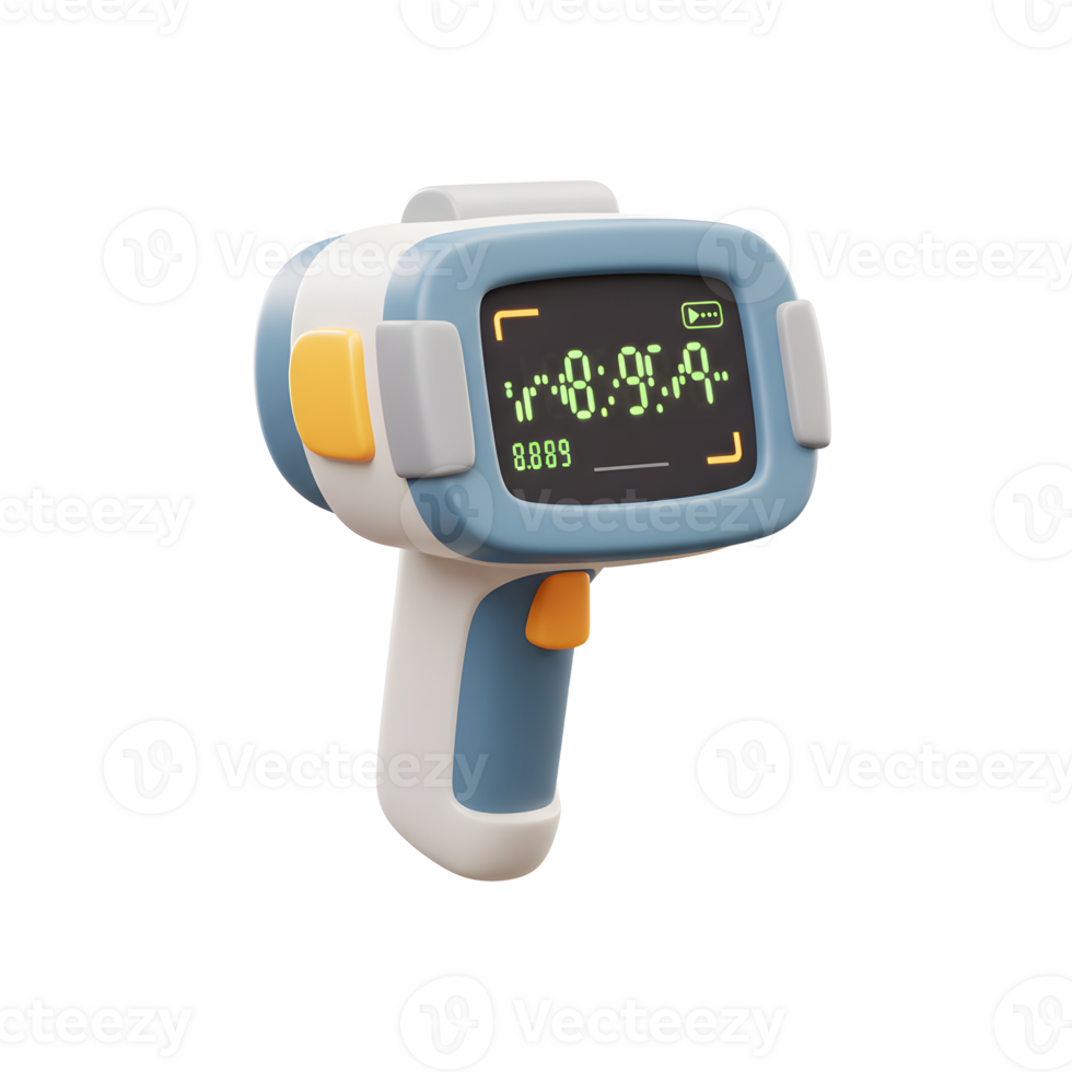 Digital Handheld Scanner Device Retro Style Green Display png