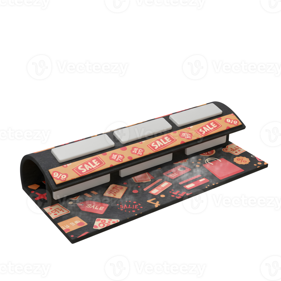 Black Sale Display Stand Retail Promotion Colorful Design png