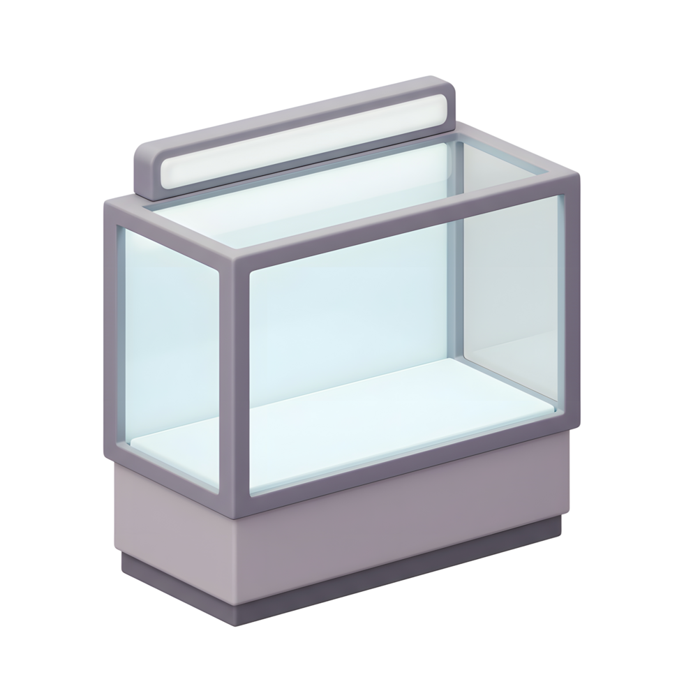 Modern Glass Display Case Retail Showcase Illuminated Interior Design png