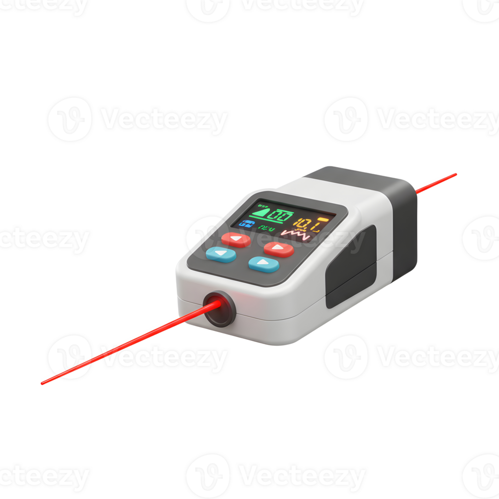 Modern Digital Laser Measurement Tool Red Beam Display Buttons png