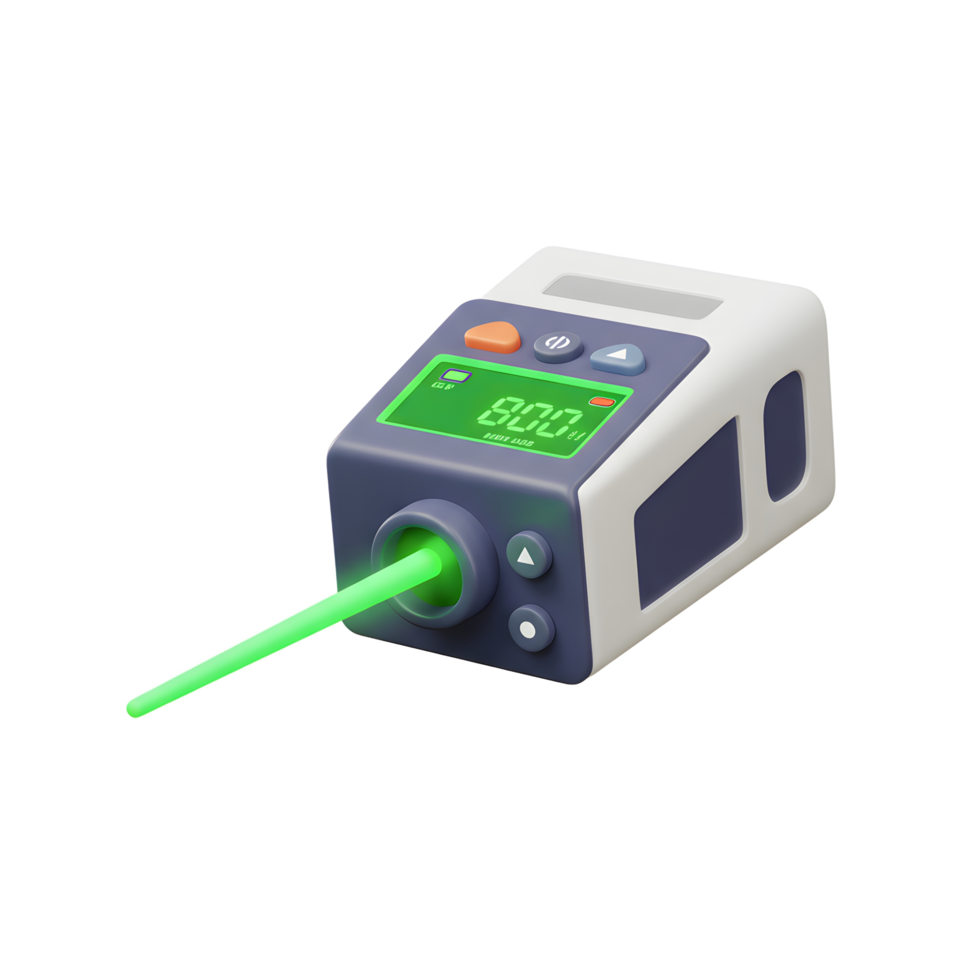 Digital Laser Meter Green Beam Device Modern Gadget 3D Render png