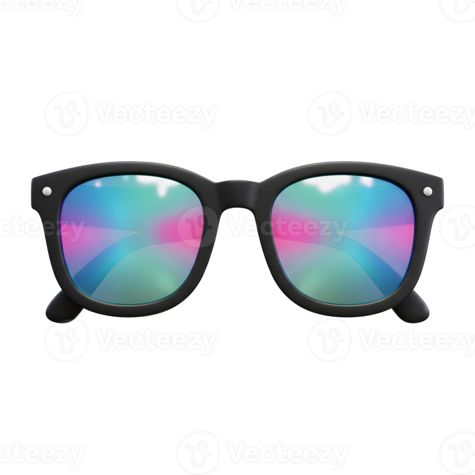 Sunglasses with Colorful Lenses Reflecting Light and Adding a Stylish Flair png