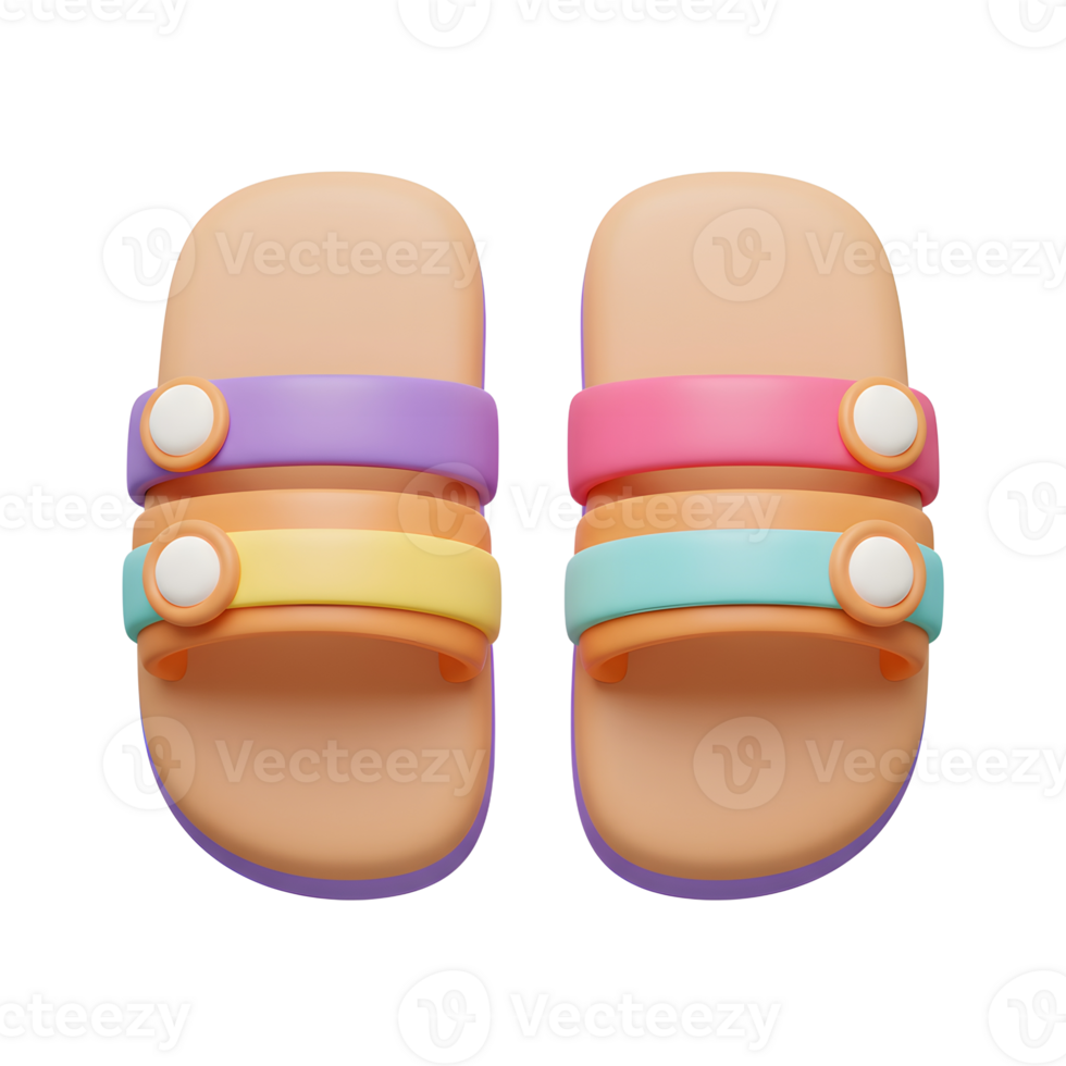Stylized Pair of Colorful Sandals Summer Footwear Fashion Accessory png