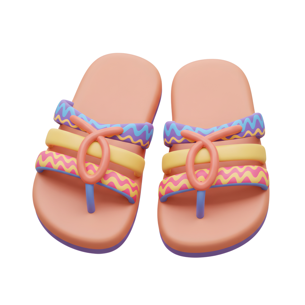 Pair of Colorful Summer Sandals Illustration for Fashion and Leisure png