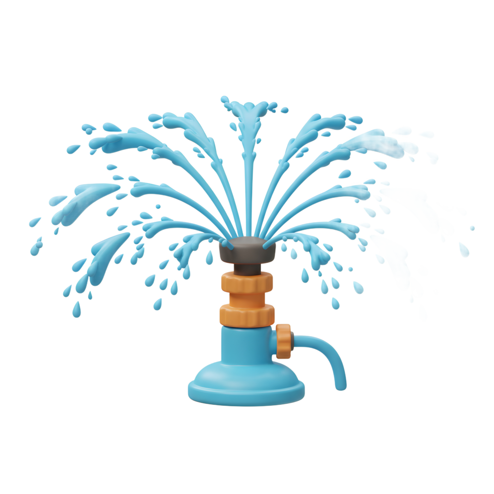 Water Sprinkler Spraying Water Upward for Garden or Lawn Irrigation png