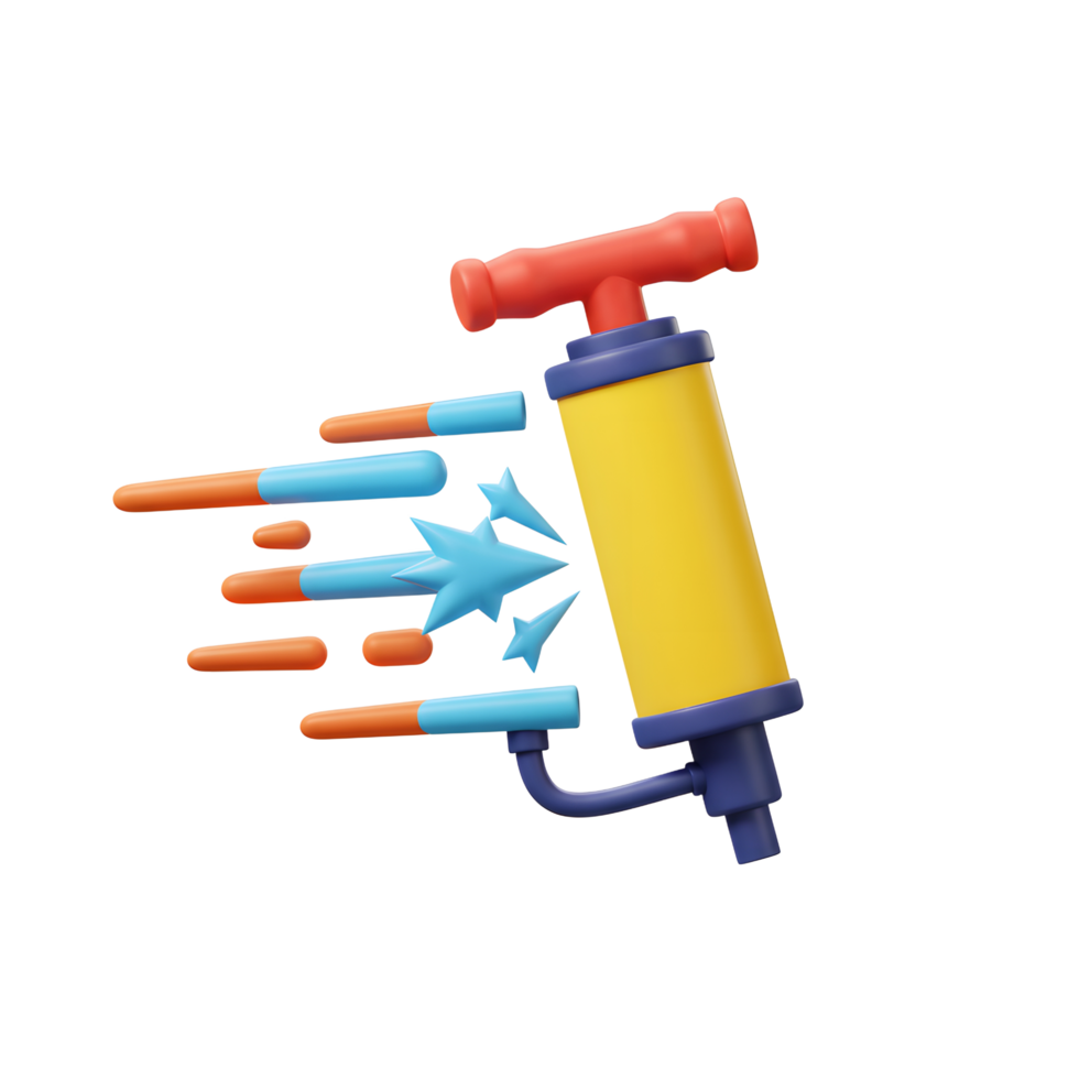Pump with Shooting Projectiles Fun and Colorful 3D Render png