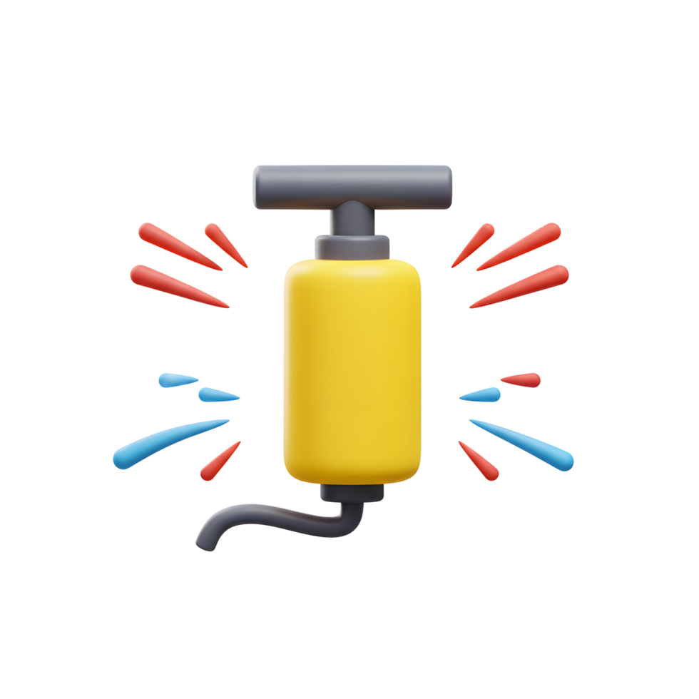 Pumping Action with Yellow Pump and Colorful Liquid Animation Effect png