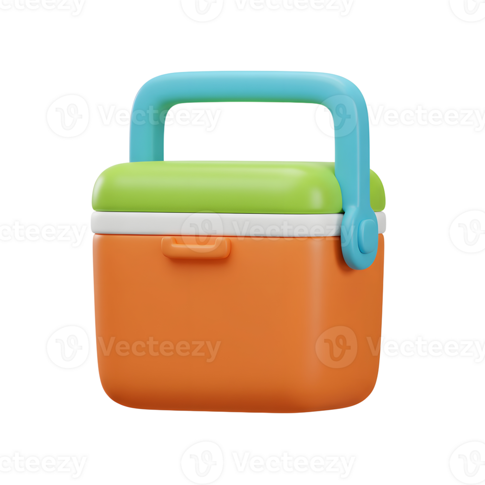 Portable Cooler Box for Picnics and Outdoor Activities on White png