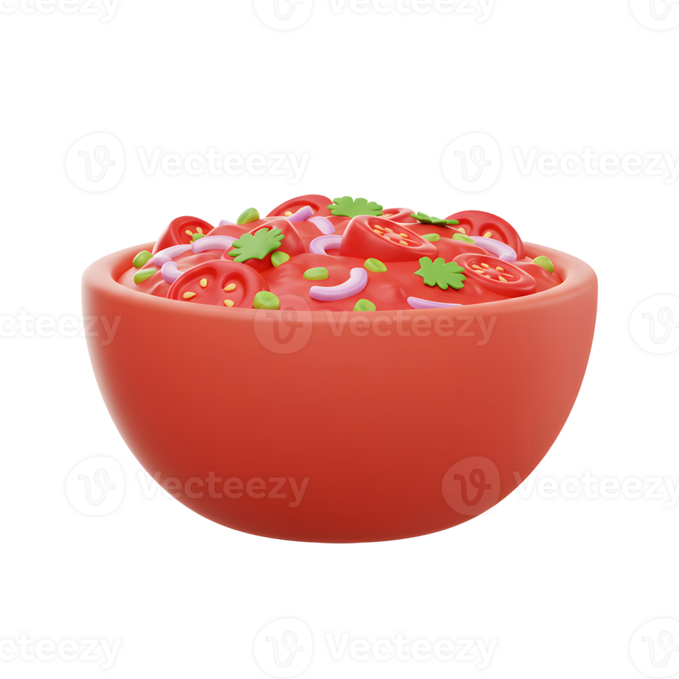 Bowl of Fresh Tomato Salsa with Onion and Cilantro Garnish png