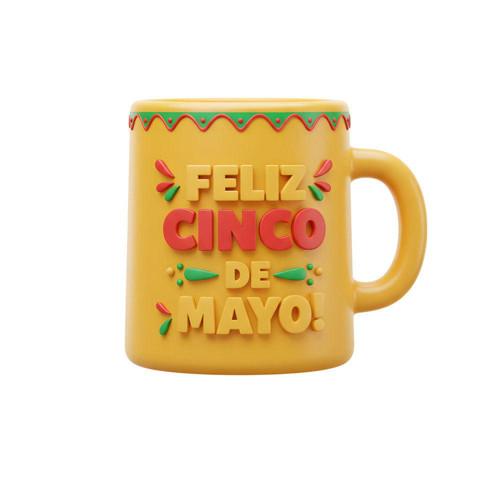 Celebrating Cinco de Mayo Festive Mug with Colorful Design png