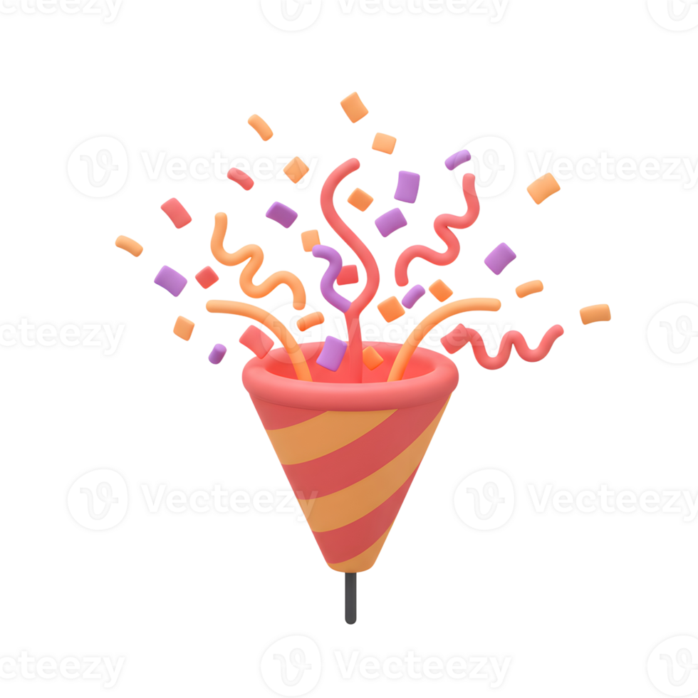 Popping Party Confetti From Celebration Popper for a Fun Event png