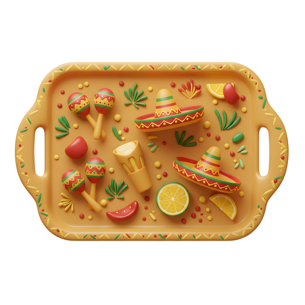 Celebrating Fiesta with Sombreros, Maracas and Refreshing Lemon Drinks png