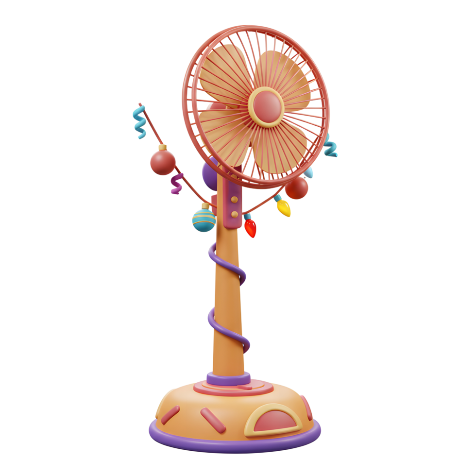 Festive Standing Fan with Christmas Decorations for Holiday Season png