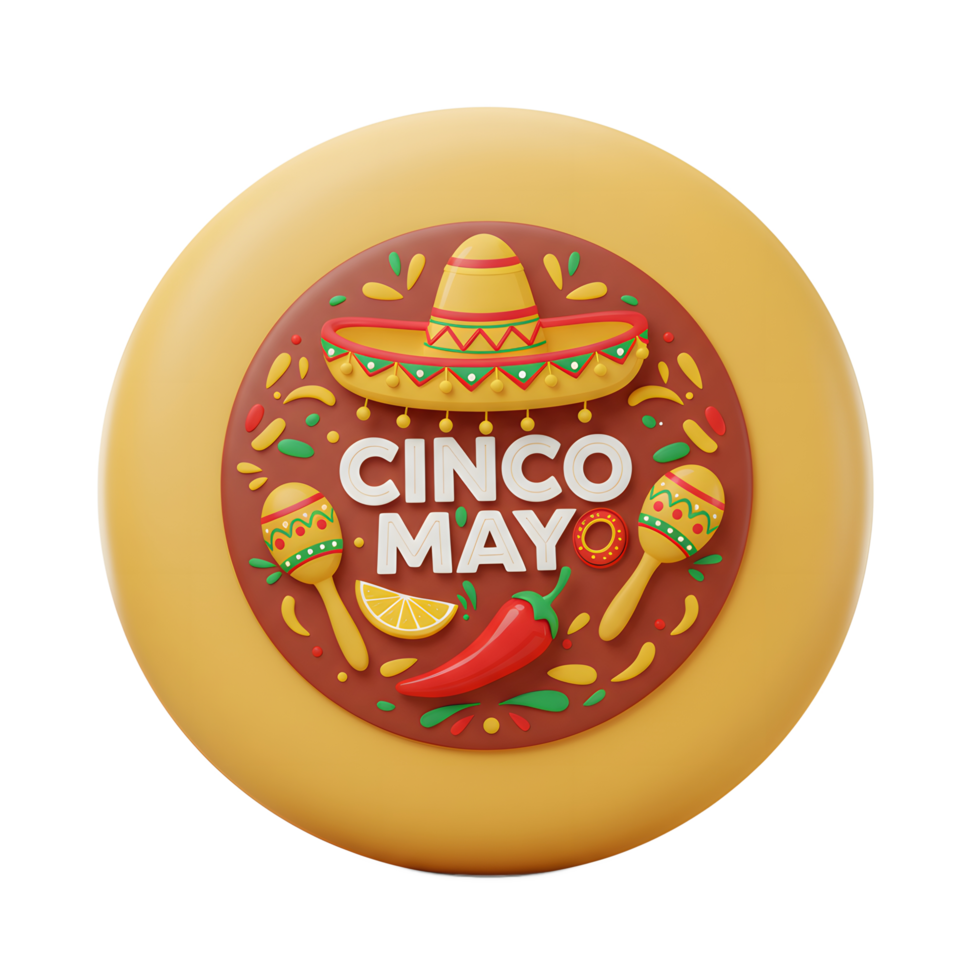 Celebrating Cinco de Mayo with Sombrero Maracas and Festive Decoration png
