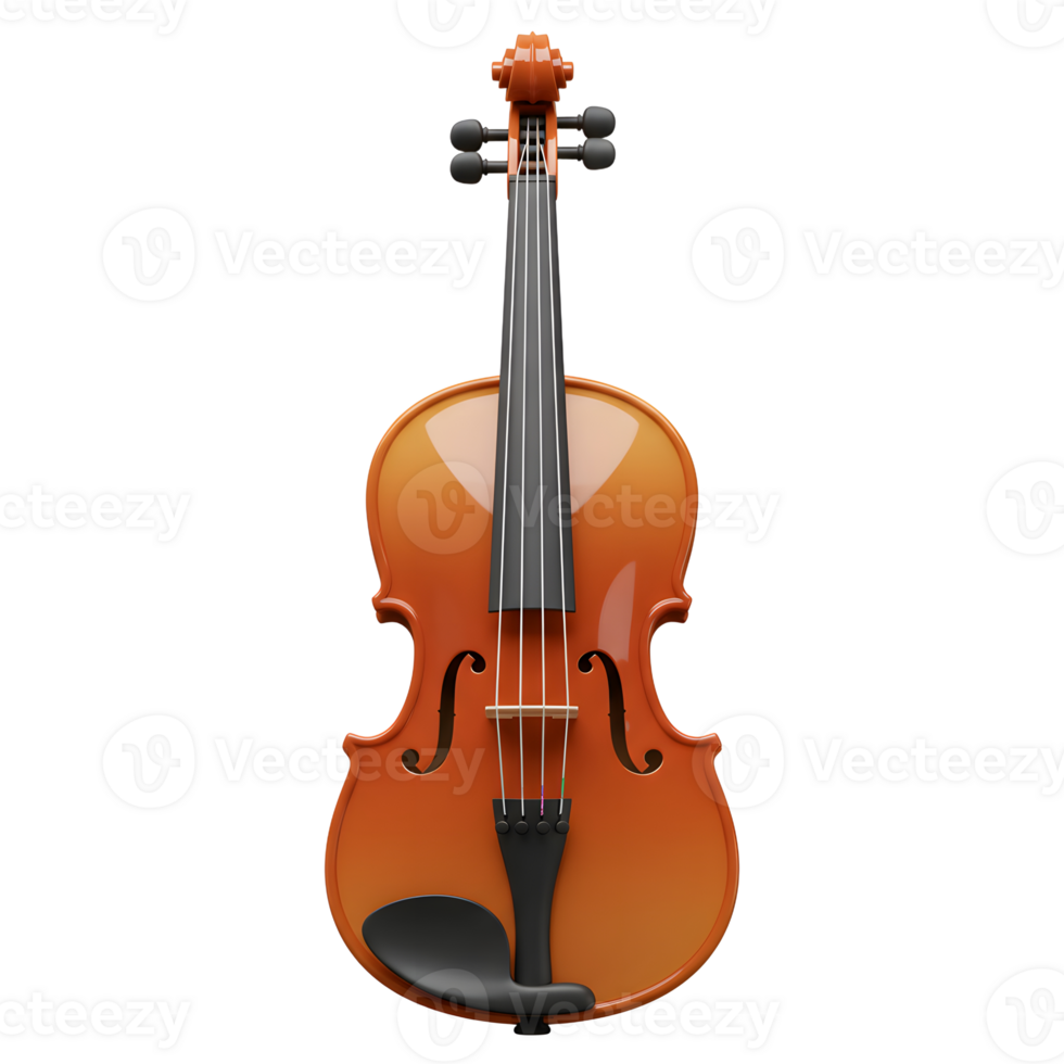 Isolated Fiddle Instrument Close Up on White Background in Studio png