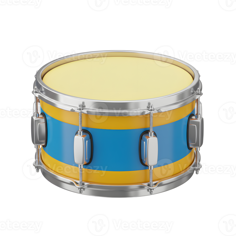 Snare Drum on White Background Musical Instrument Studio Shot png