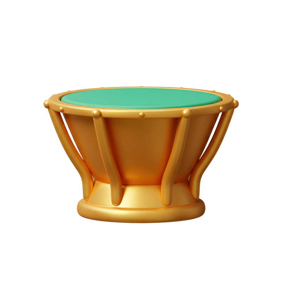 Isolated Golden Goblet with Green Surface on White Background png