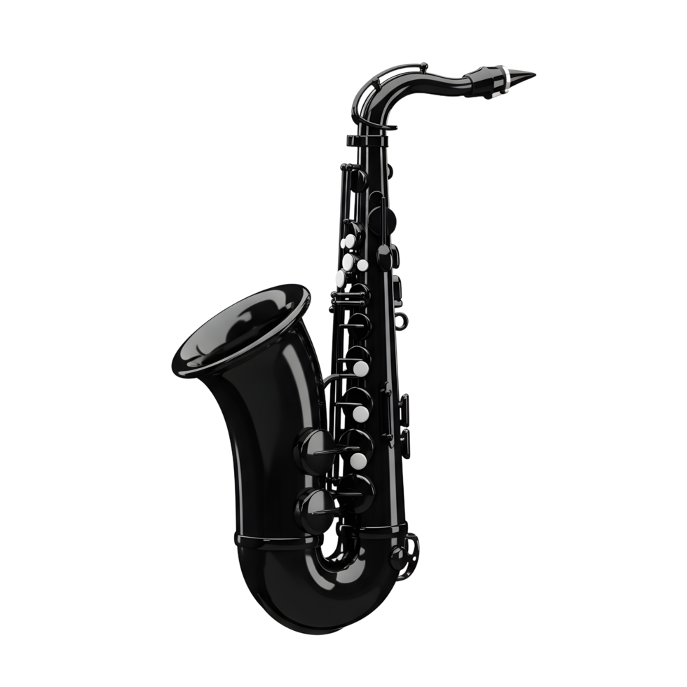 Isolated Black Saxophone Musical Instrument Performance Equipment on White Background png