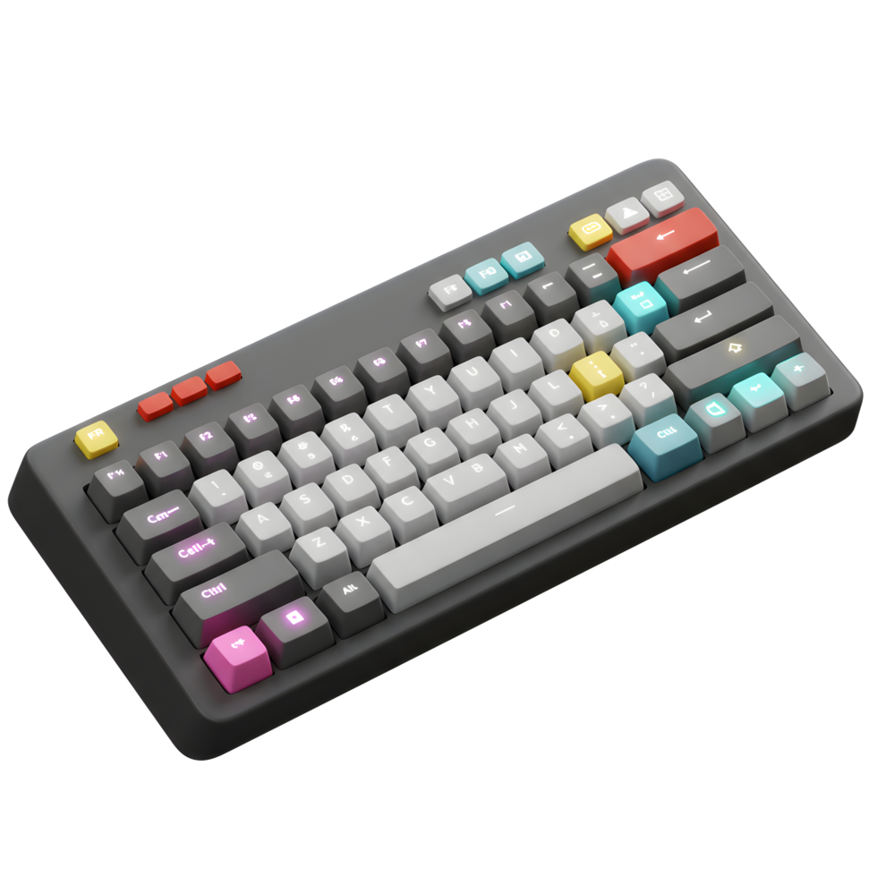 Ergonomic Mechanical Keyboard with Custom Keycaps for Enhanced Typing png