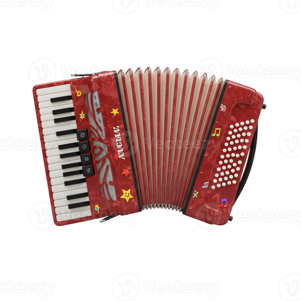 Accordion Instrument with Keys and Buttons Musical Entertainment Object png