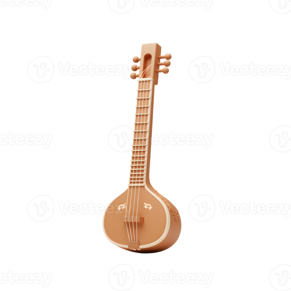 Detailed Musical Instrument Standing Isolated on a White Background Studio png