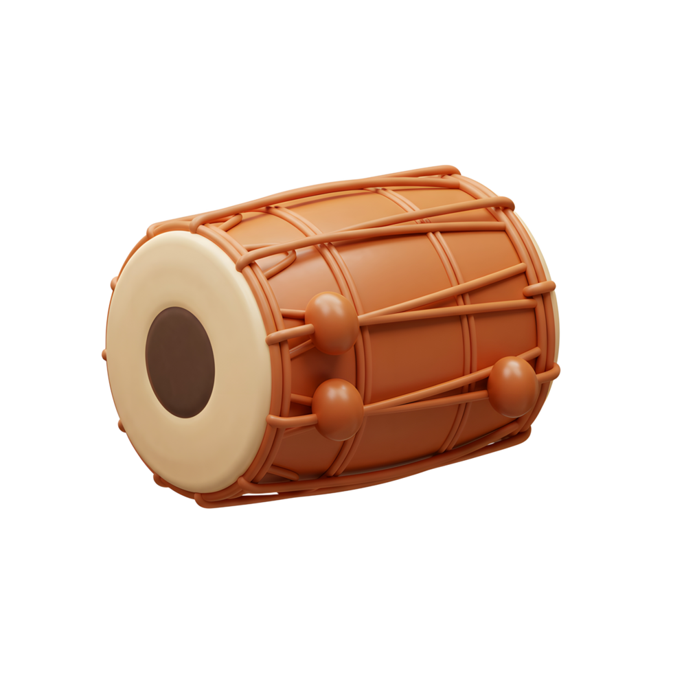 Cartoon Style Percussion Drum Instrument Isolated for Music or Cultural Events png