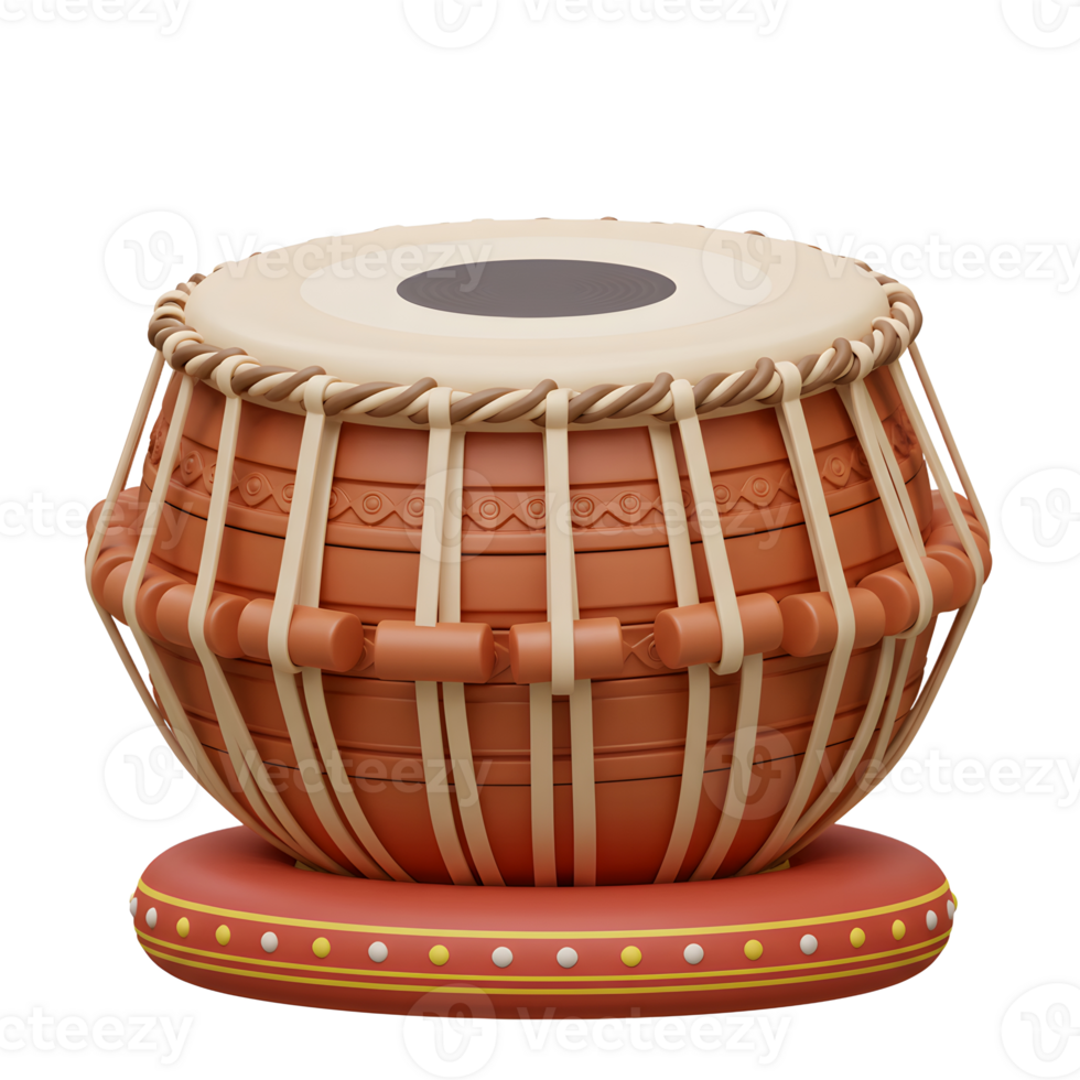 Isolated Tabla Drum Standing Ready for Music Performance and Practicing png