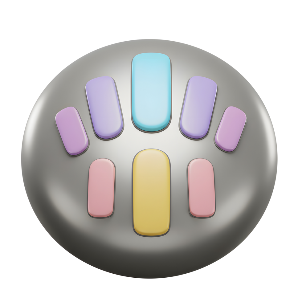 Colorful Button Arrangement on Spherical Surface Design Element png