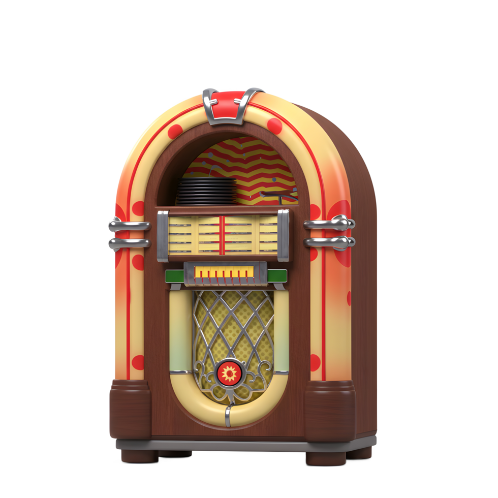 Vintage Style Jukebox Isolated on White Background Displaying Classic Design png