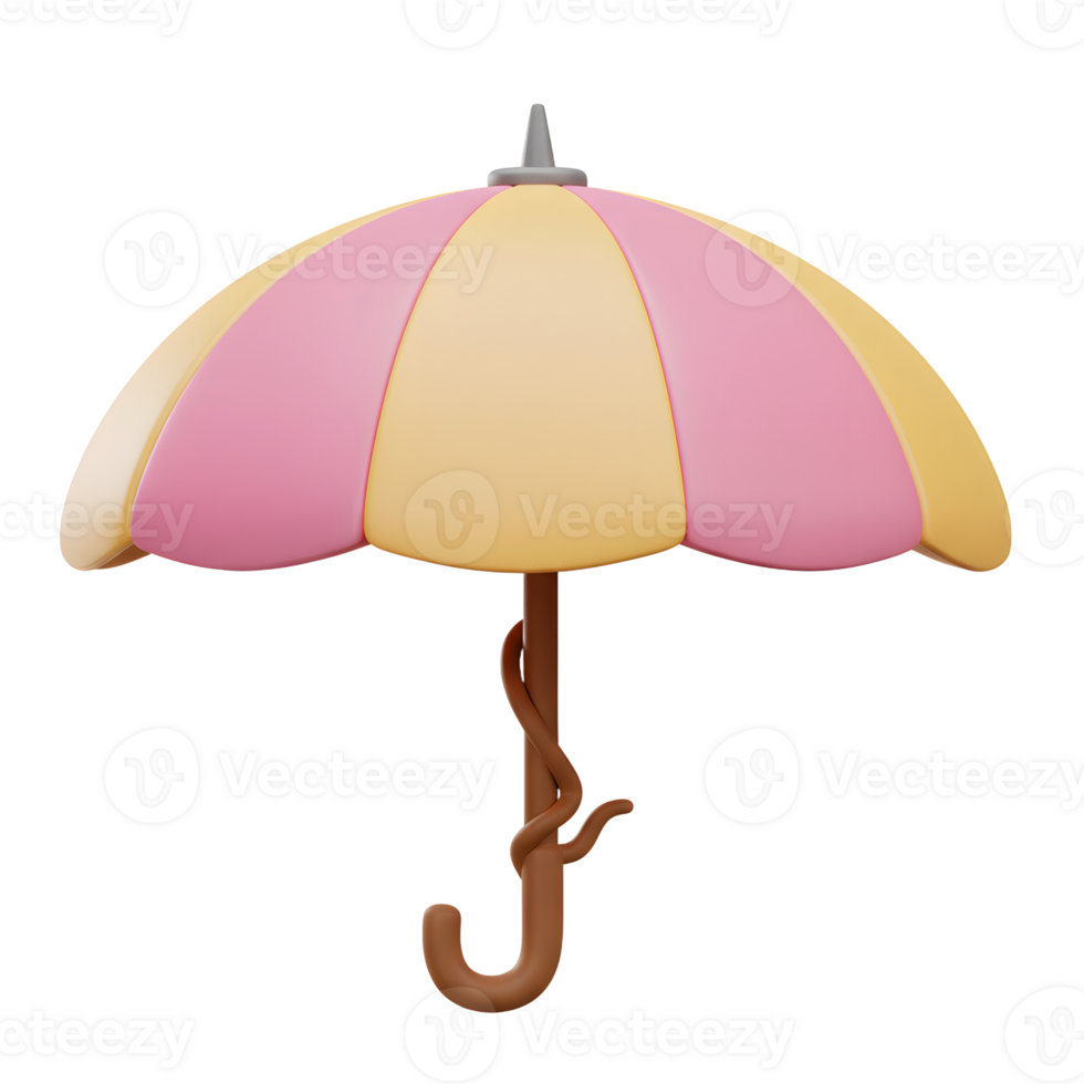 Stylized Umbrella in Yellow and Pink Colors Isolated on White png