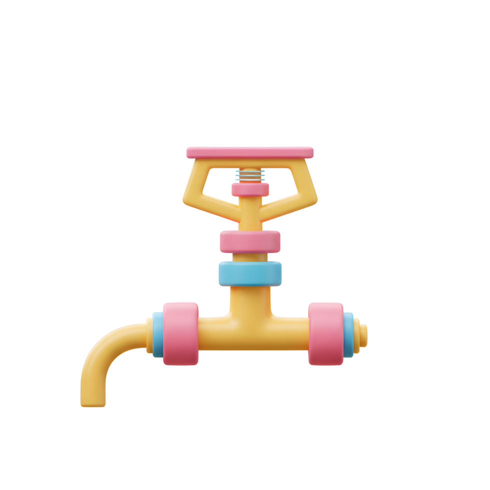 Water Sprinkler Spraying Water Illustration with Yellow and Pink Accents png