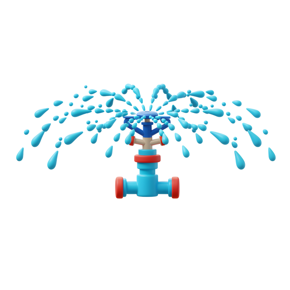 Water Sprinkler Spreading Water Around for Lawn Irrigation, Isolated png