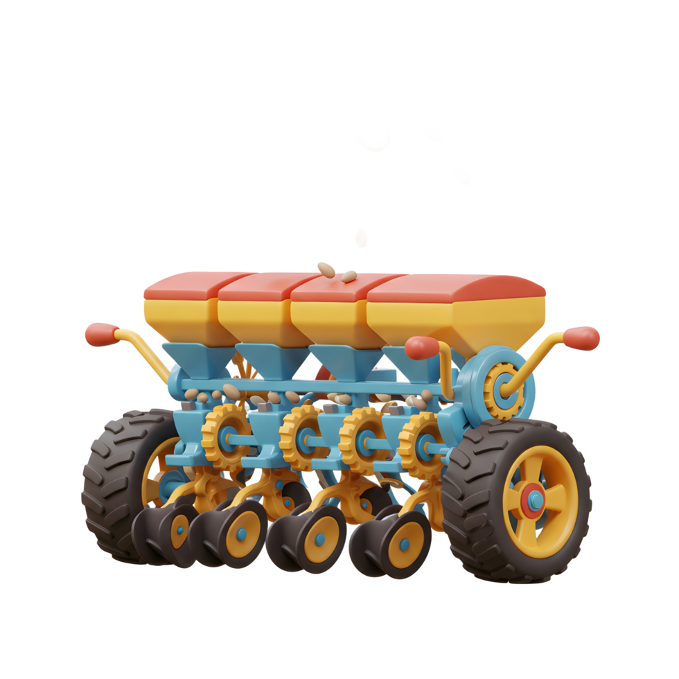 Farm Seeder Planting Seeds and Medicine Pills with Detailed Wheels png