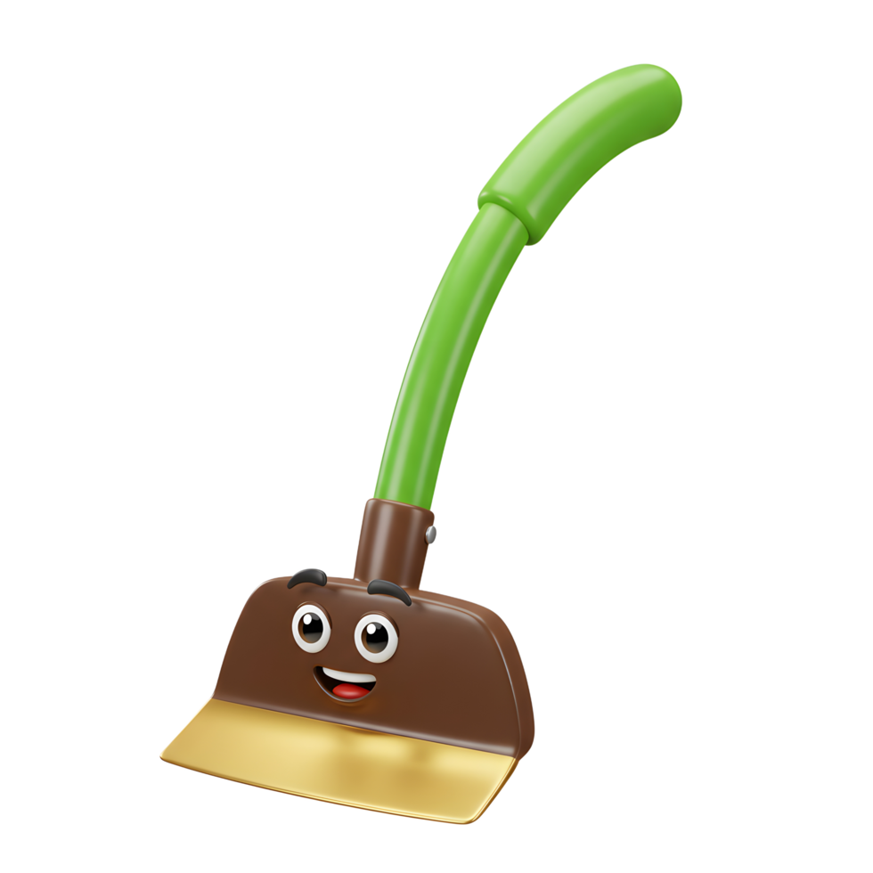 Cartoon Trowel Character Smiling and Ready to Help in Gardening png