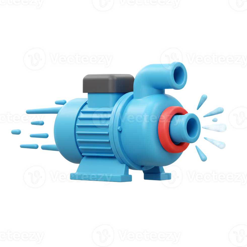 Water Pump Illustration Conveying Fluid with Speed and Splashing Effect png