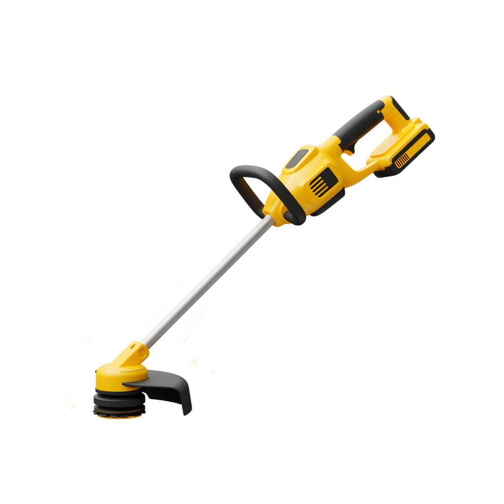 Trimming with Cordless Grass Trimmer for Lawn and Garden Maintenance png
