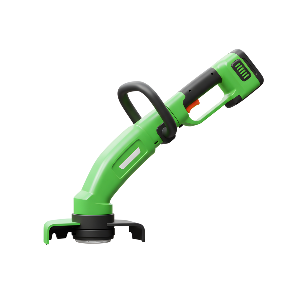 Green Grass Trimmer Isolated on White Background Gardening Tool png