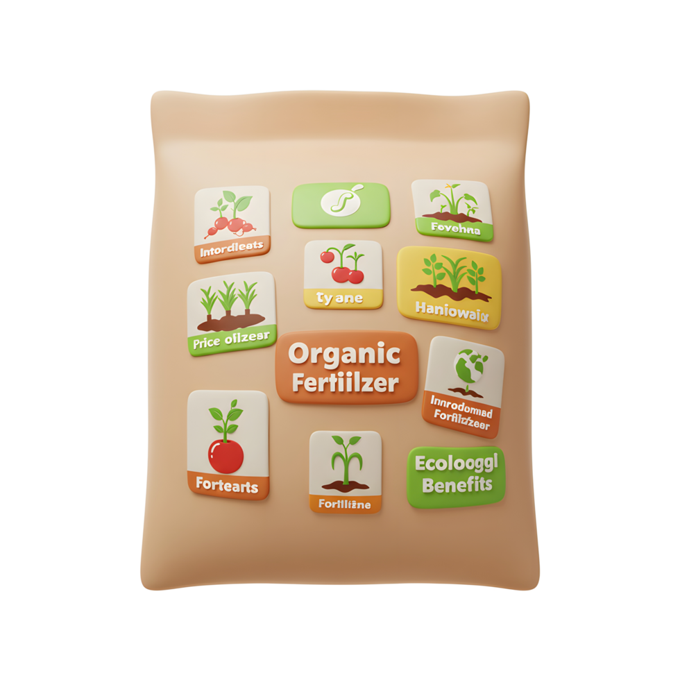 Bag of Organic Fertilizer for Healthy Plant Growth and Benefits png