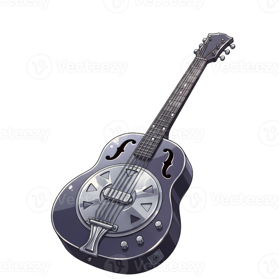 Isolated resonator guitar illustration on white background Music instrument png
