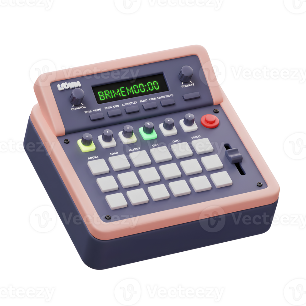 Operating Control Panel with Buttons and Display for Electronic Functions png