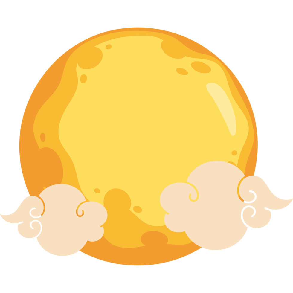 oriental clouds and moon png