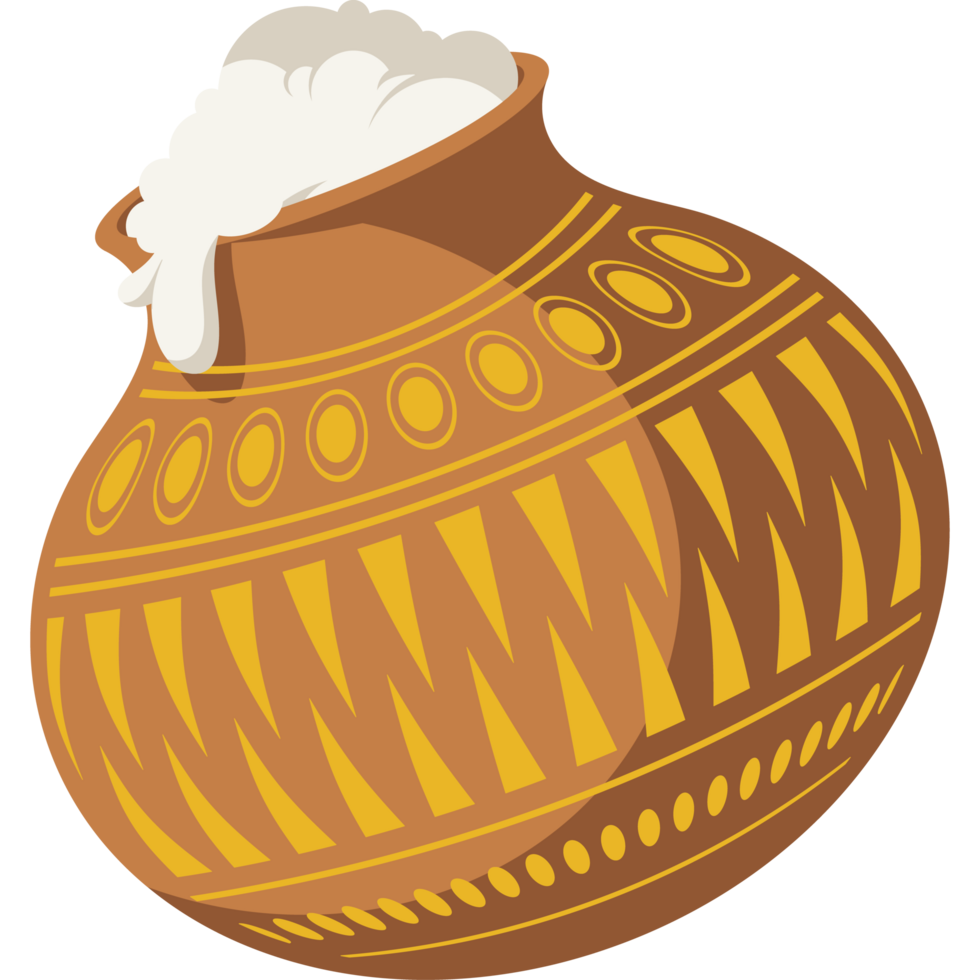 krishna janmashtami festival clay pot with cream png