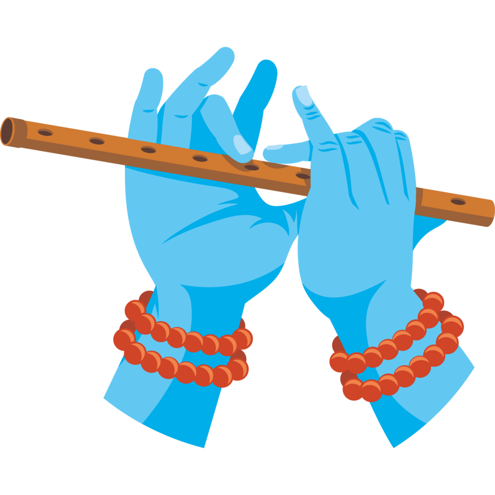lord krishna plays his flute png